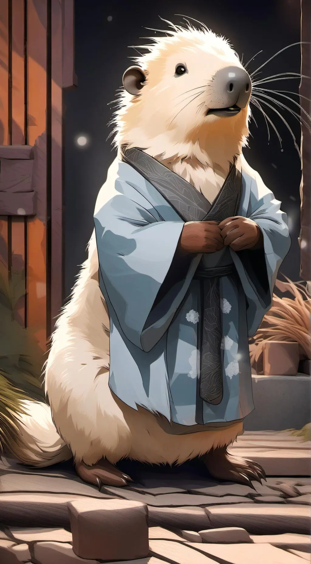 ai character: le capybara sacré background