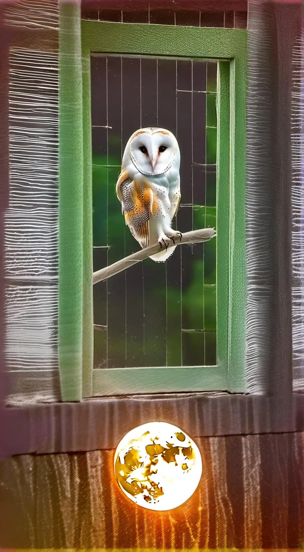 ai character: owl of the moon..  background