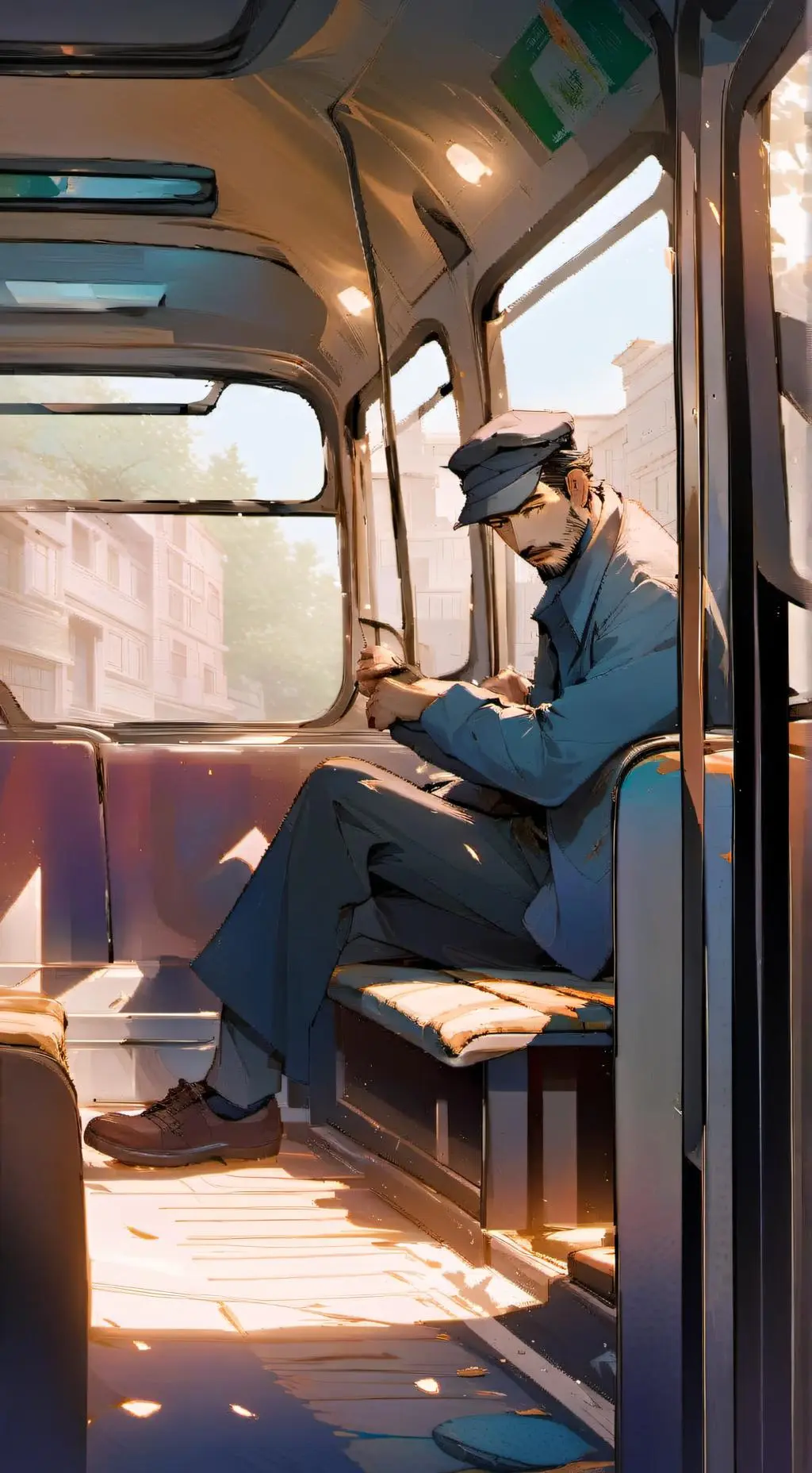 ai character: sus buss driver background