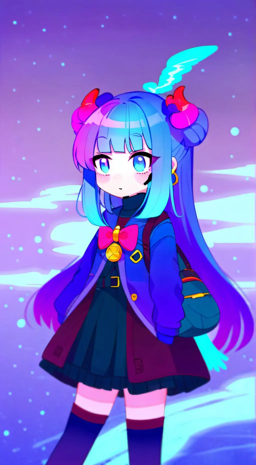 ai character: galaxia background