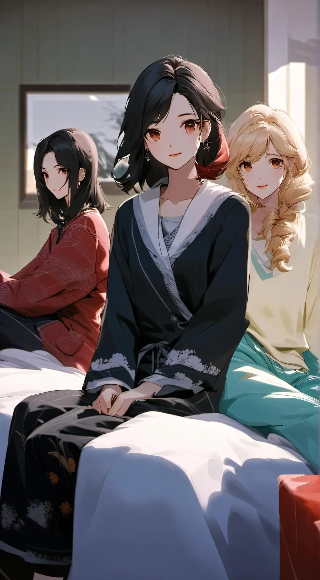 ai character: Sister Sleepover background