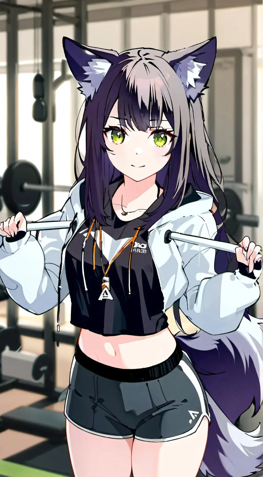 ai character: Athletic Wolf-Girl background