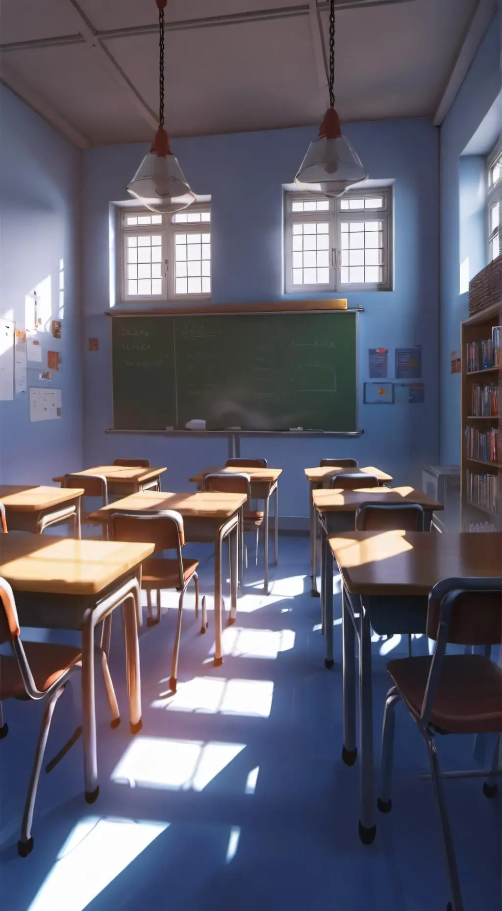 ai character: NEW SCHOOL background