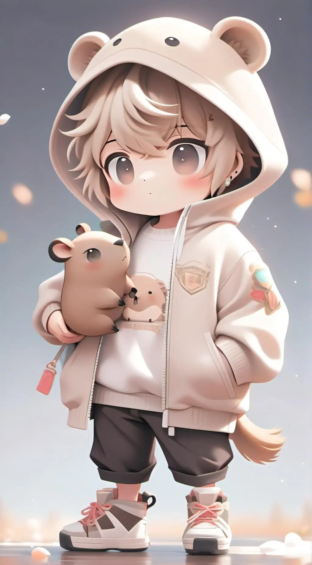 ai character: capybara kid background
