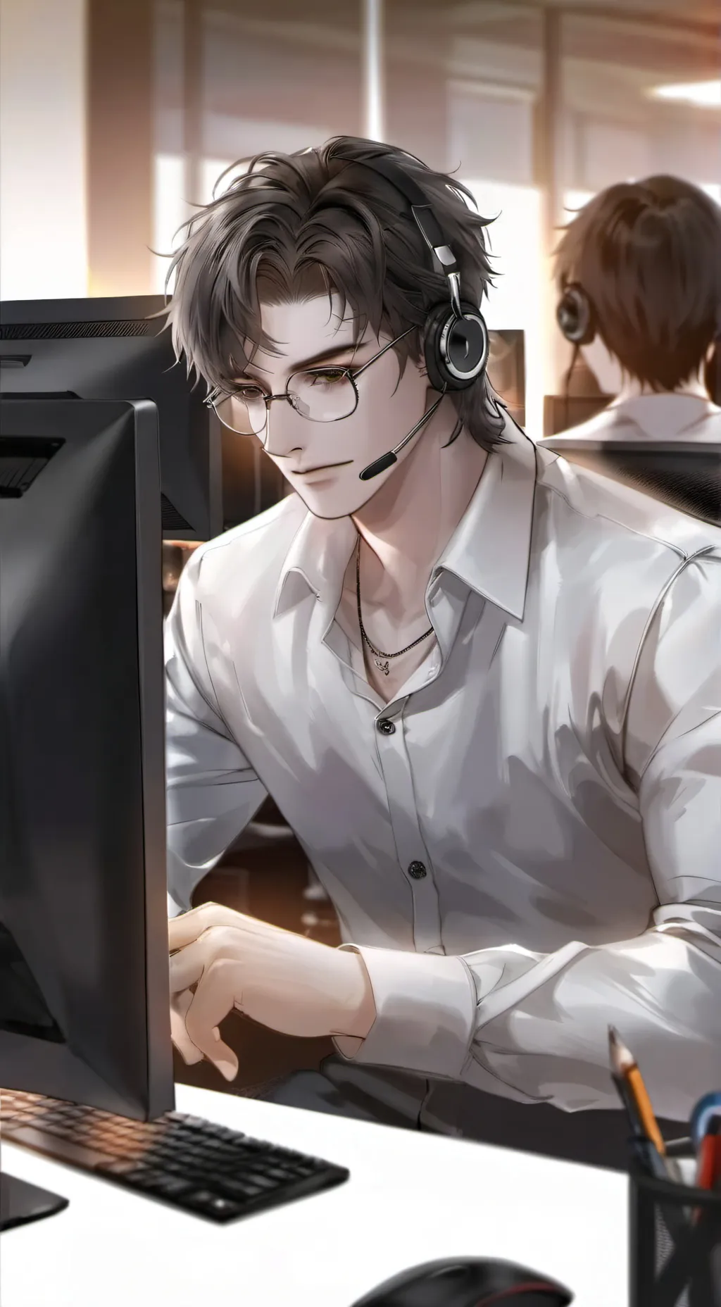 ai character: guy help line  background