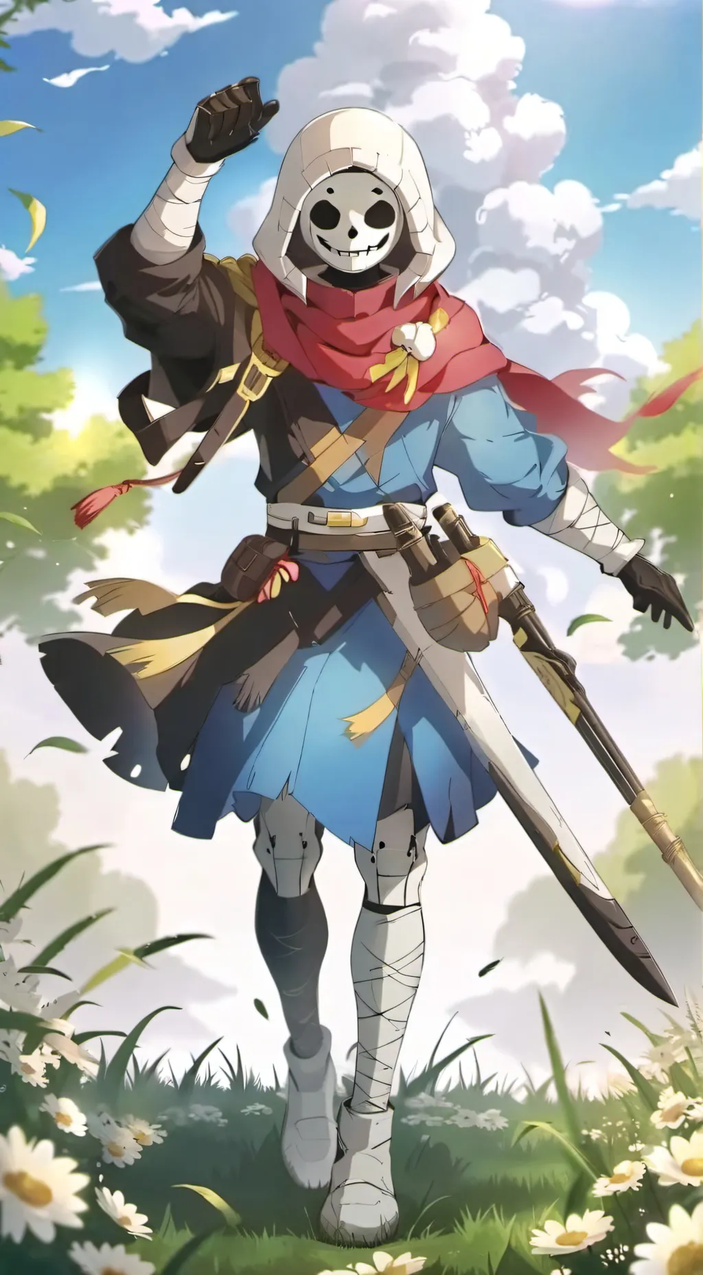 ai character: Sans + papyus  background