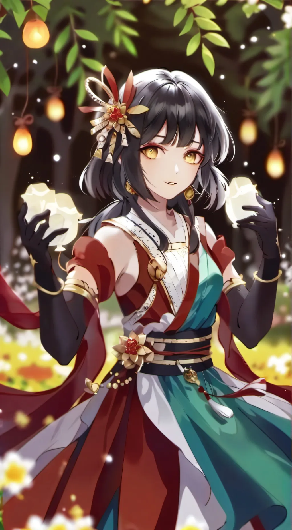 ai character: rose background