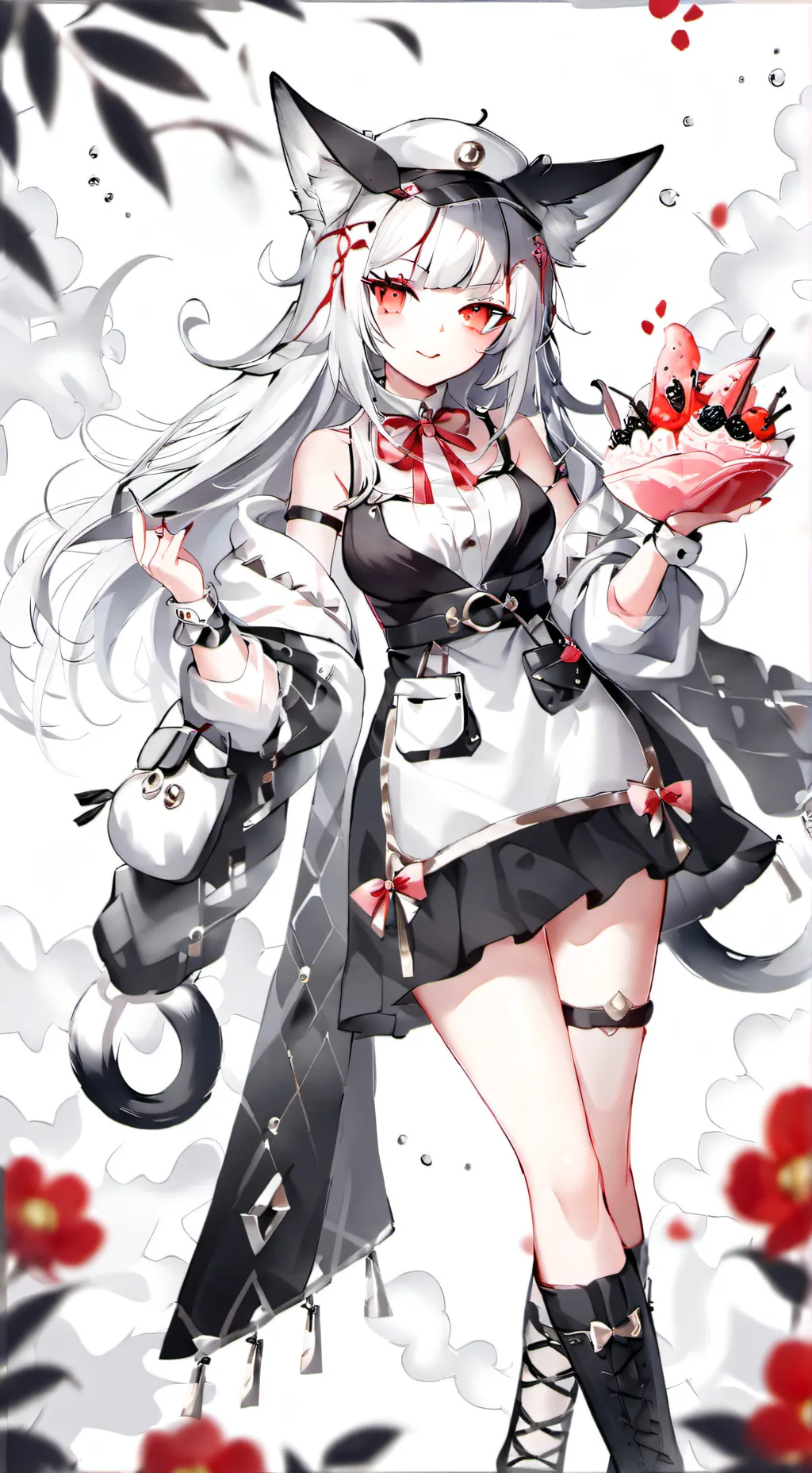 ai character: Snow  background