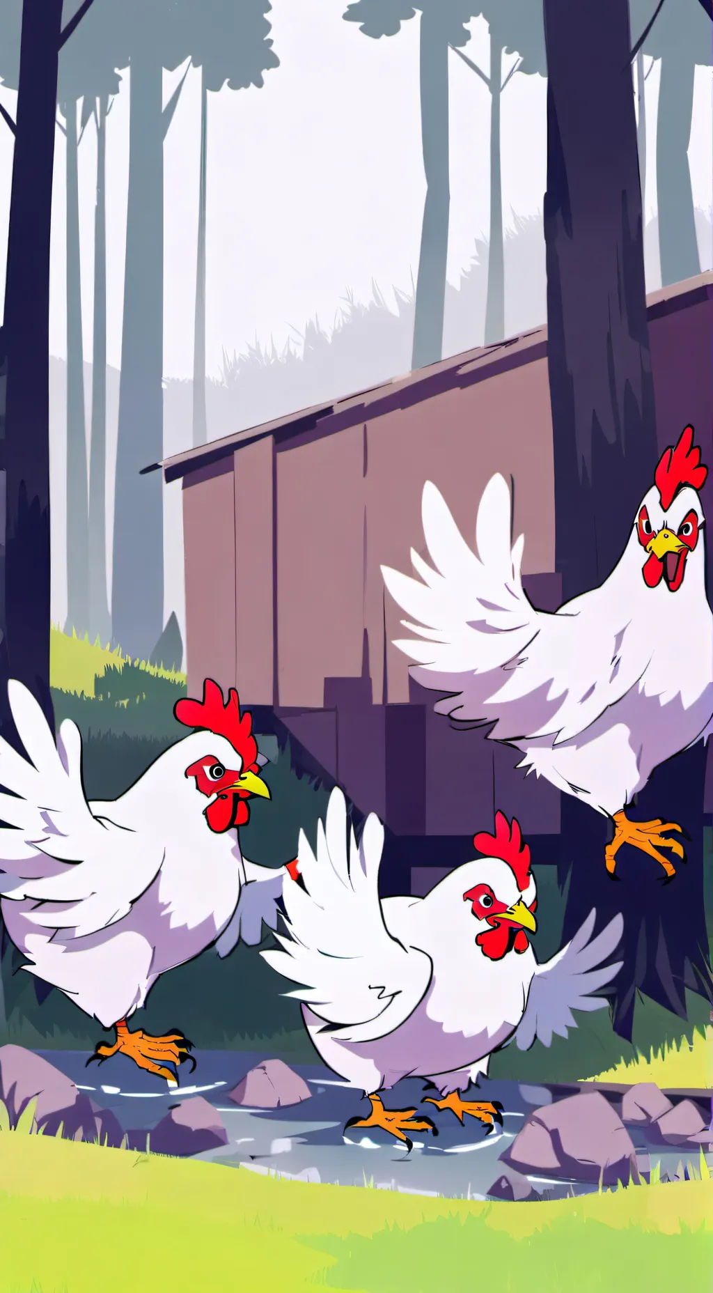 ai character: chicken gun background