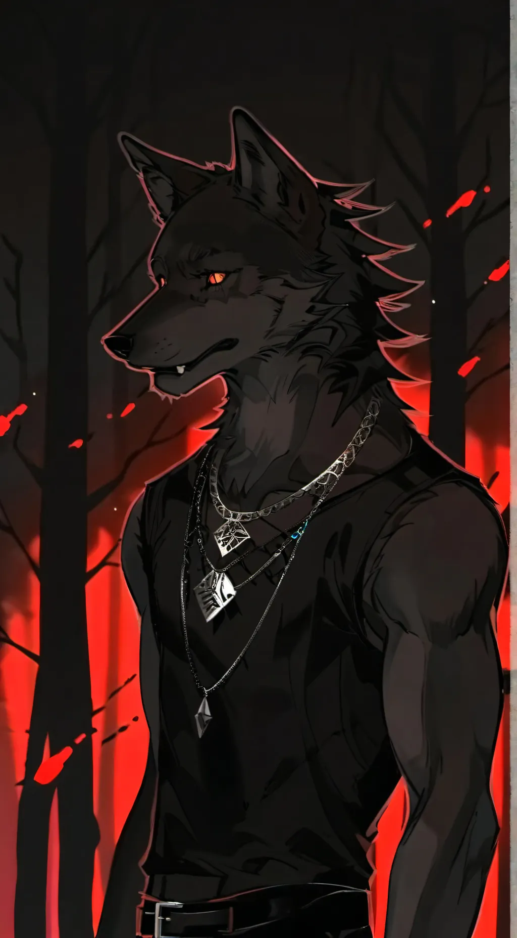 ai character: Mr. Black Wolf background