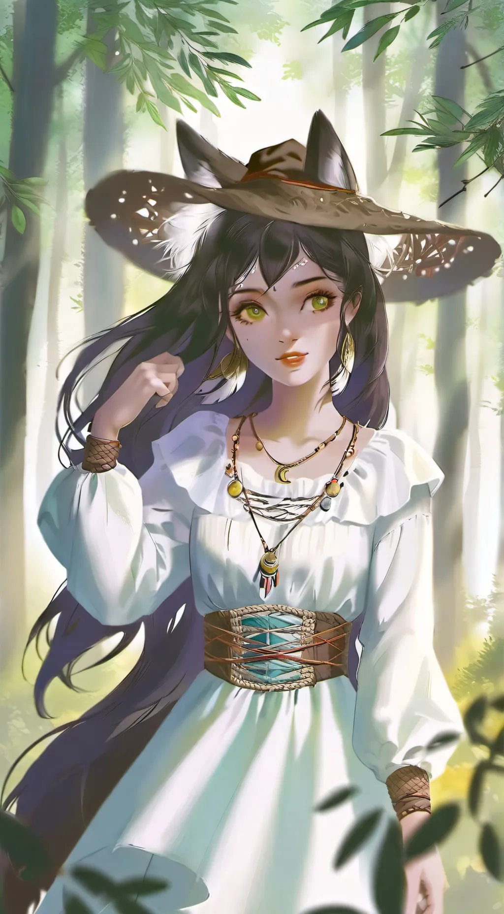 ai character: hannie wolf girl background