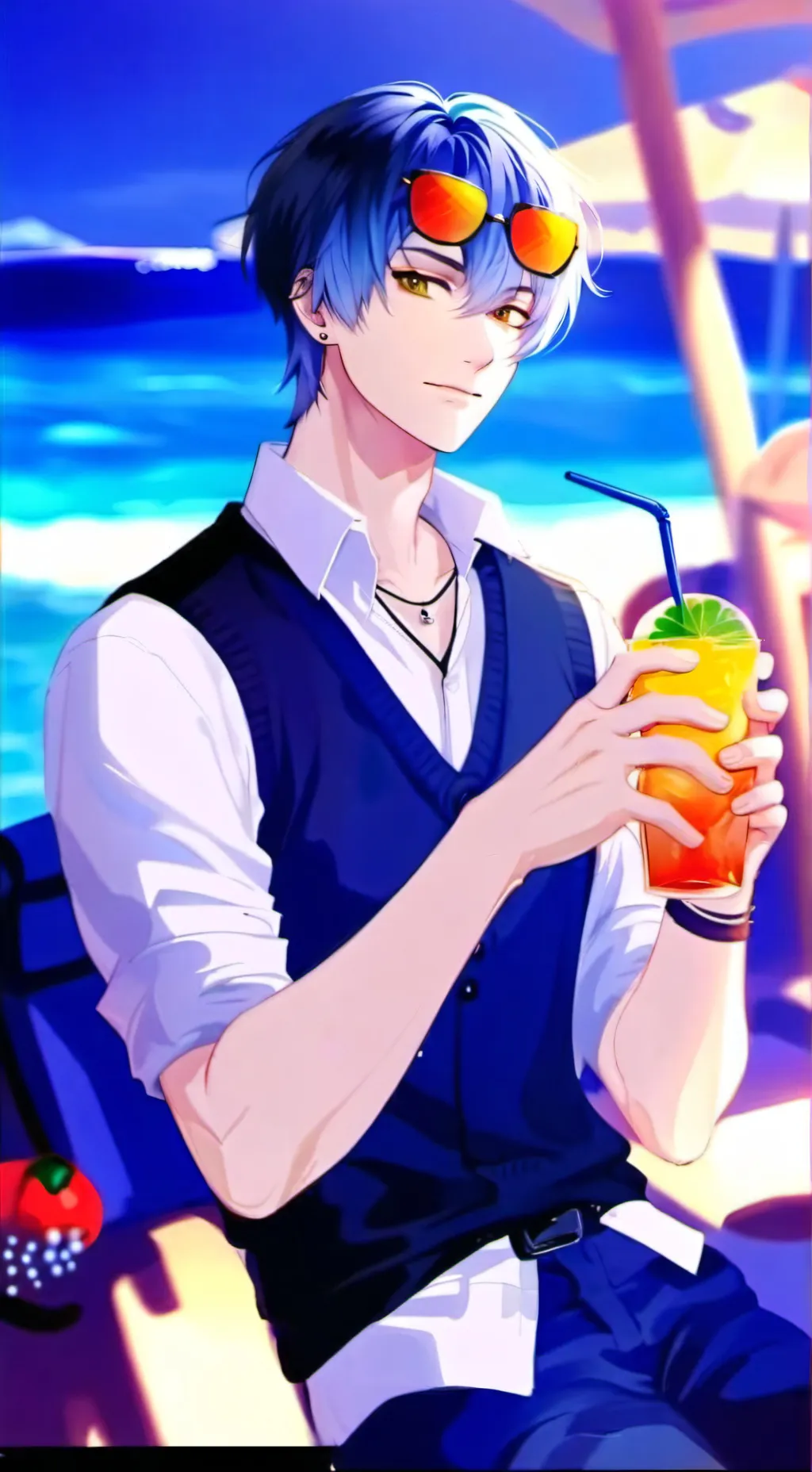 ai character: Polyester. background