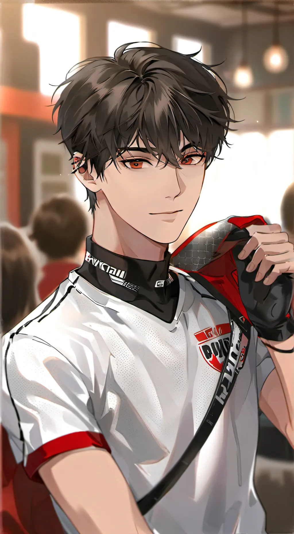 ai character: Brindle Whippet Furry background