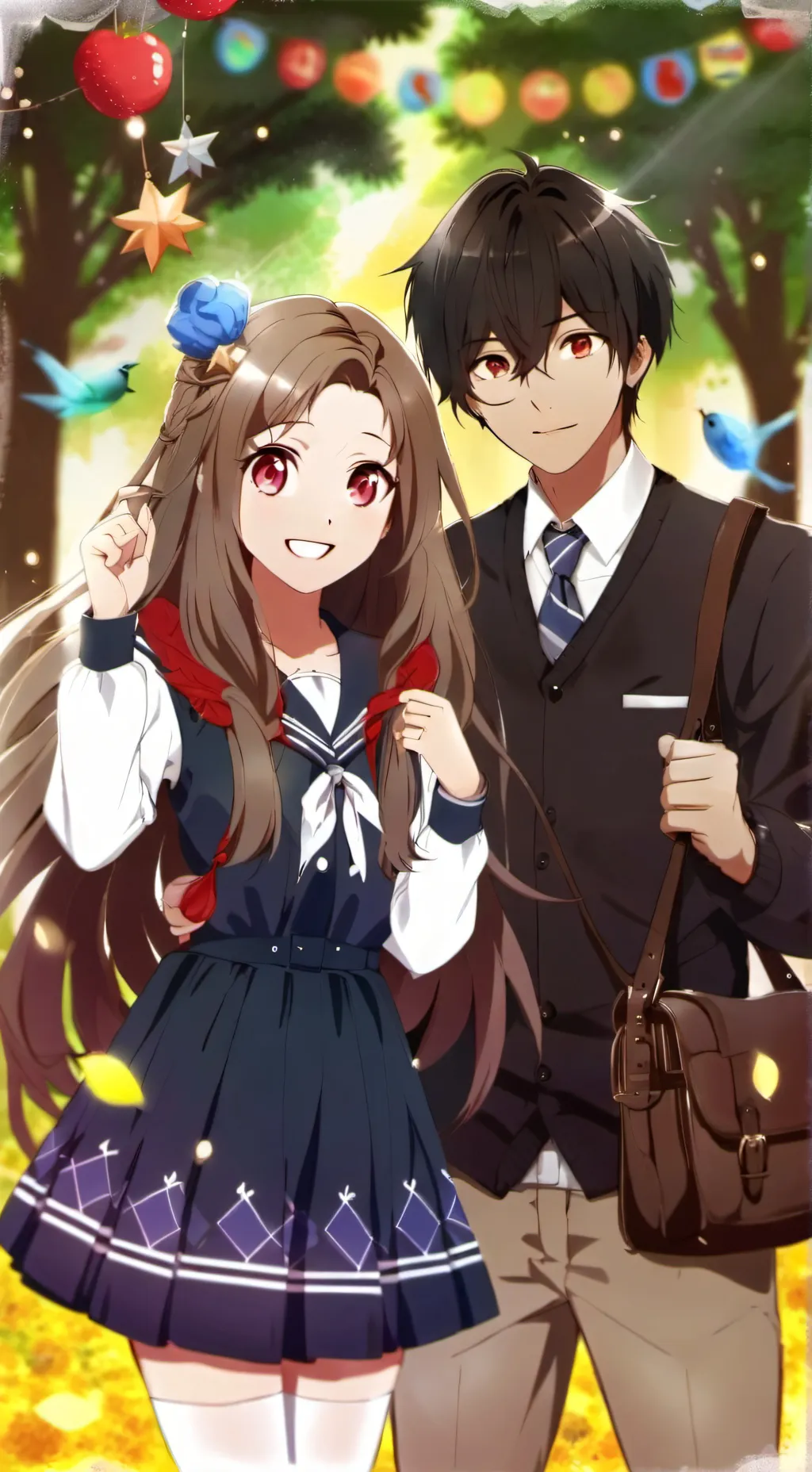 ai character: You and Anna ur gf background