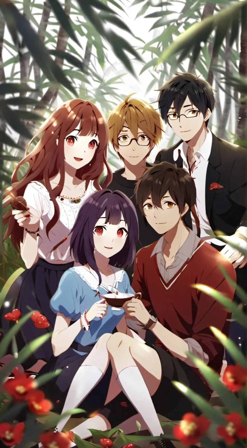 ai character: group of friends background