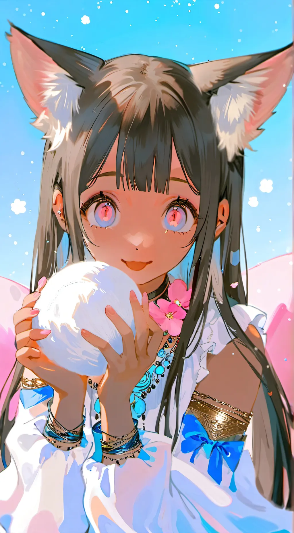 ai character: Bluebell the Cat Spirit background