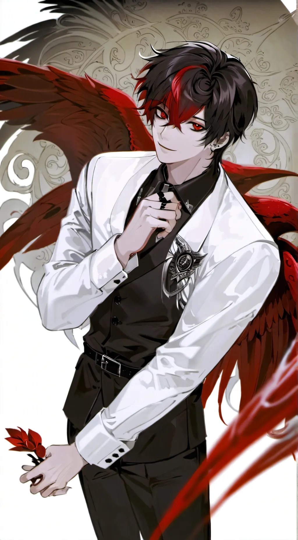 ai character: Red background