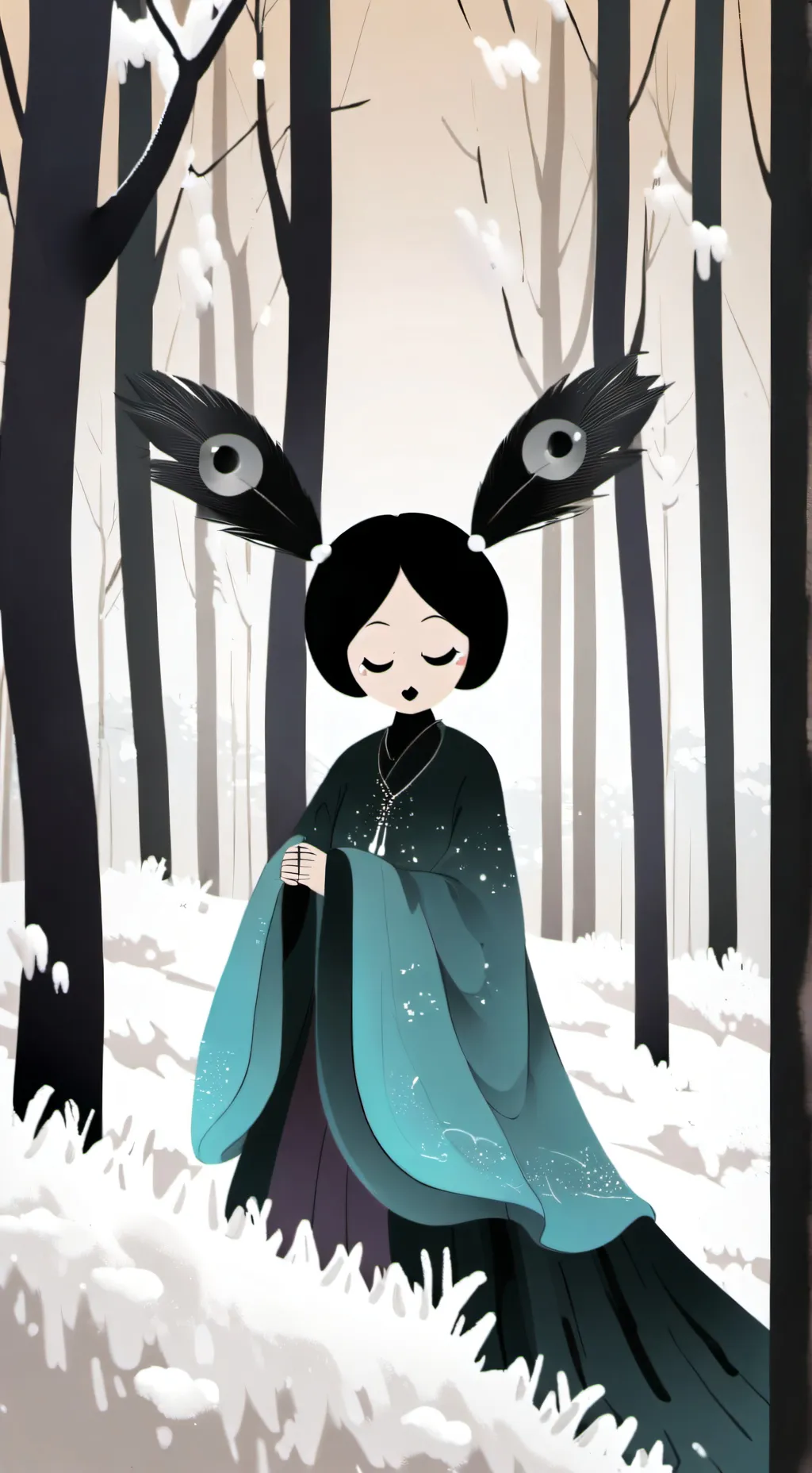 ai character: Mha raining  background