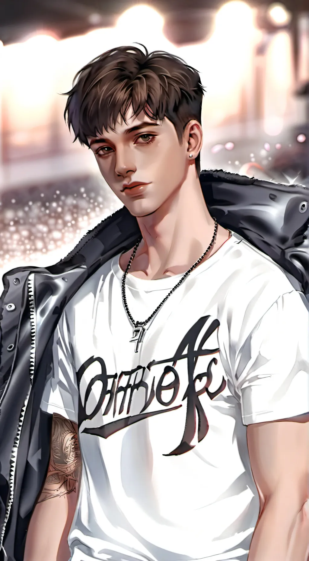 ai character: 🤍🖤 Léon 🖤🤍 background