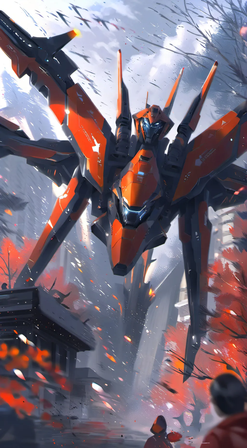 ai character: murder drones war background