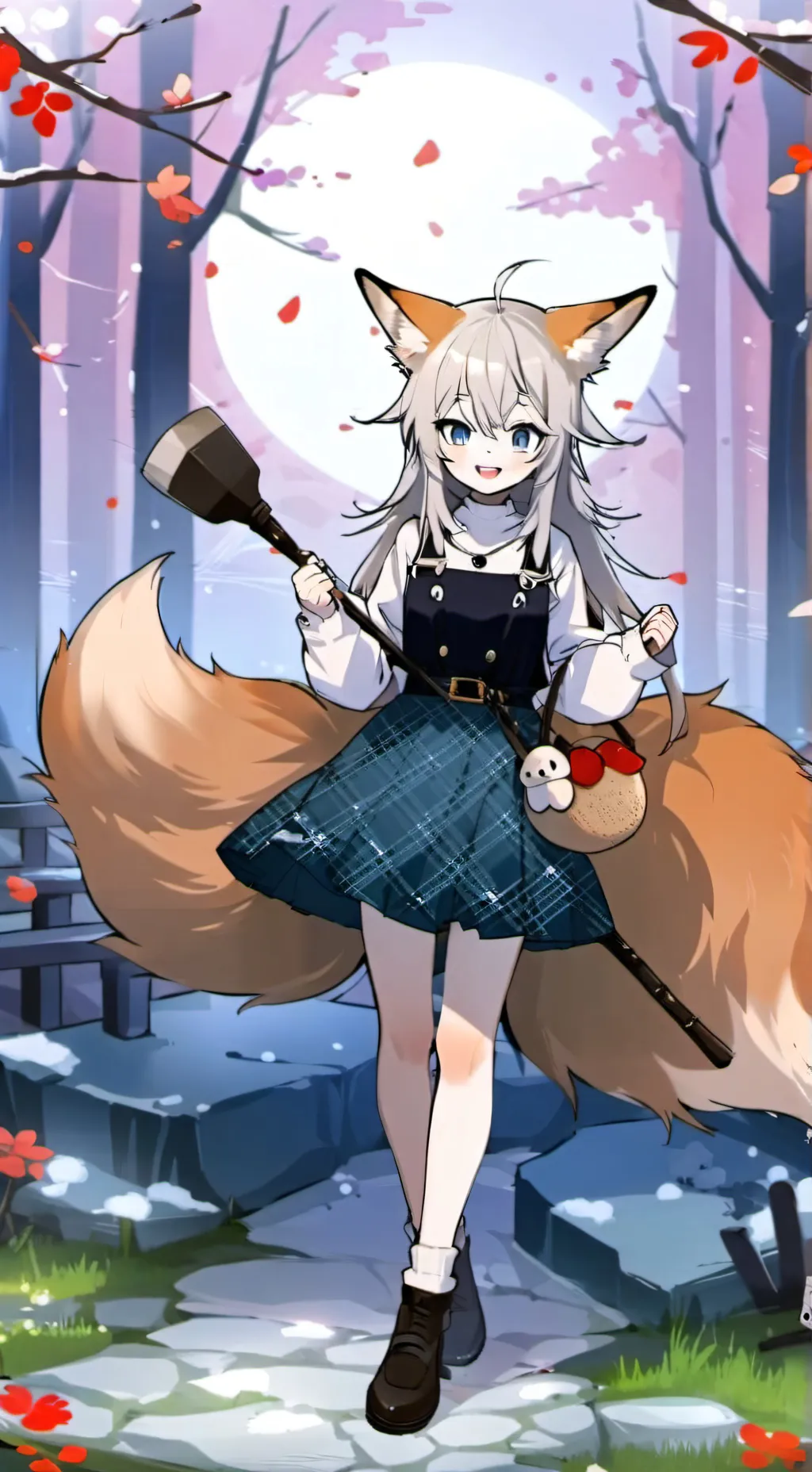 ai character: Bouncy Red Fox Spirit background