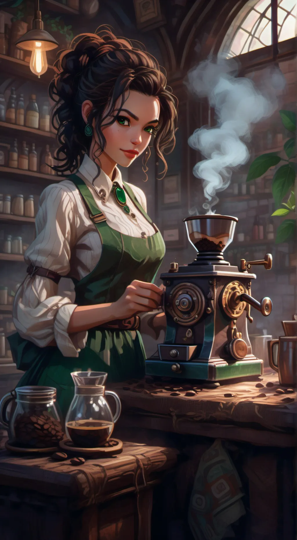 ai character: The Ethical Vegan Barista background