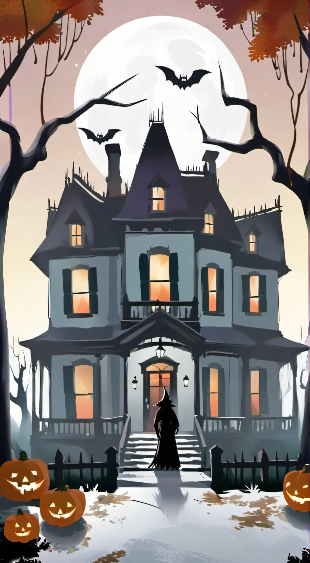 ai character: Halloween hashira  background