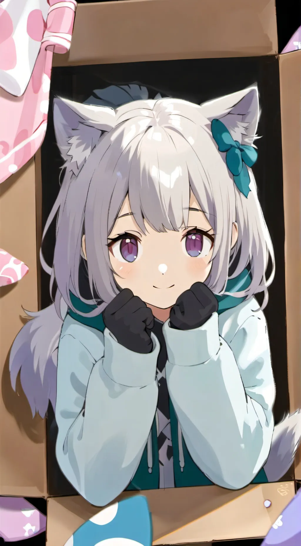 ai character: winter the catgirl background