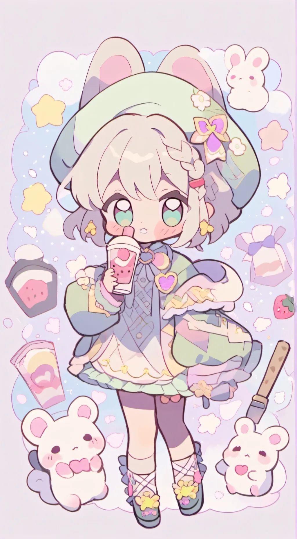 ai character: chibi  background