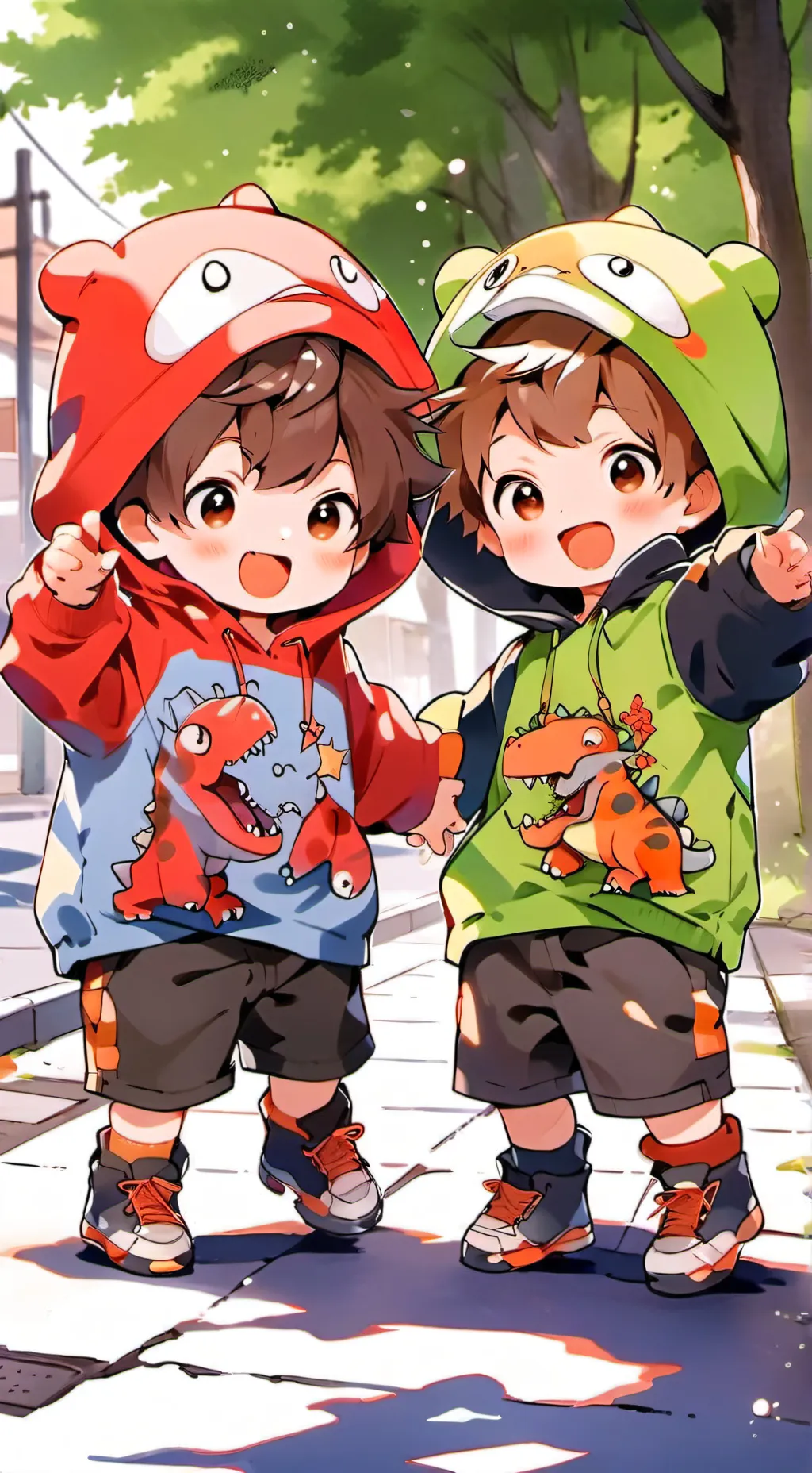 ai character: Two babies  background