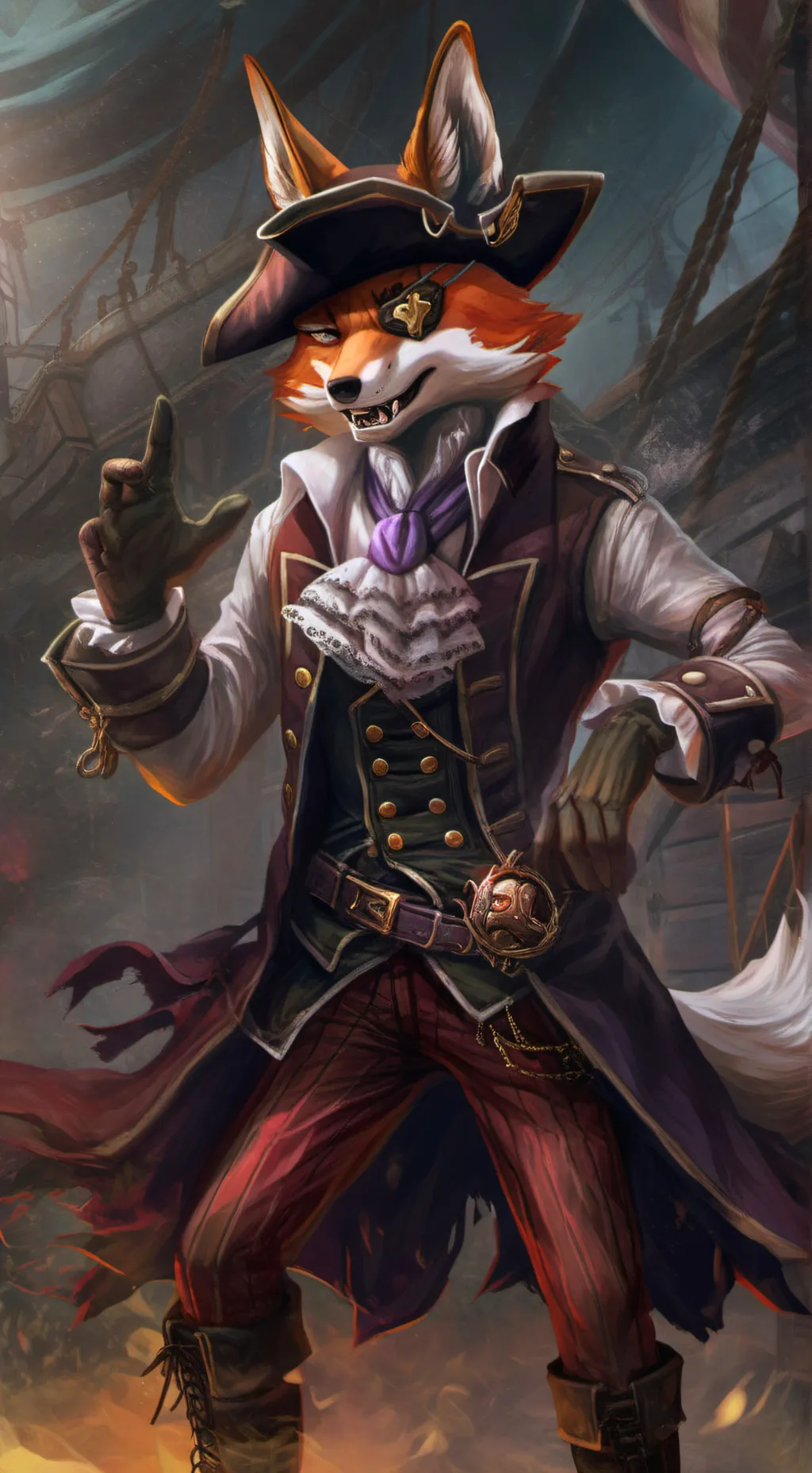 ai character: capitan Foxy  background