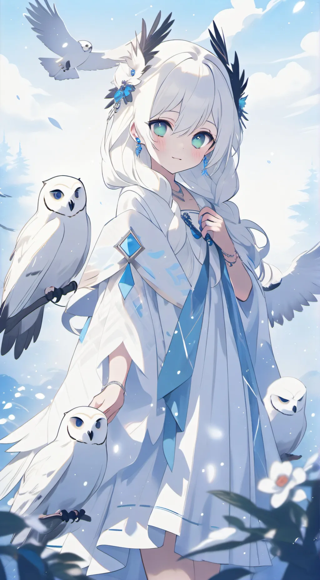 ai character: Snowy background