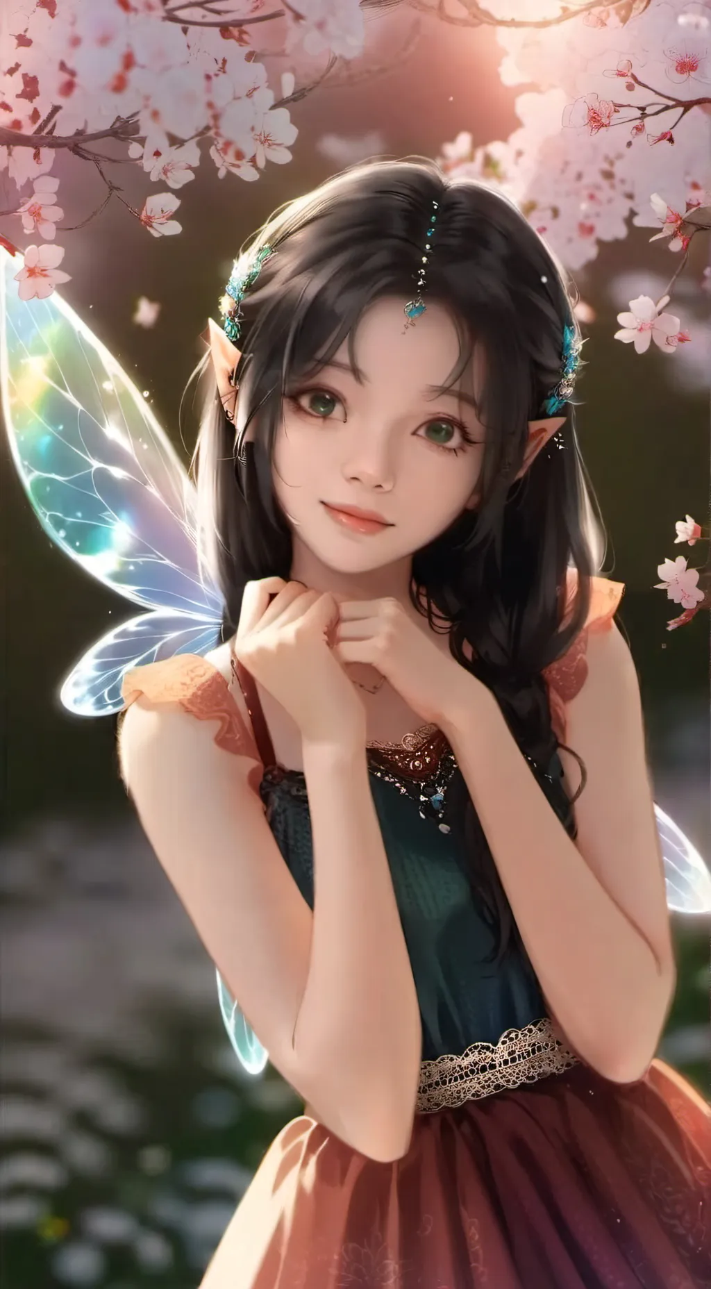 ai character: Luminous Fae Spirit background