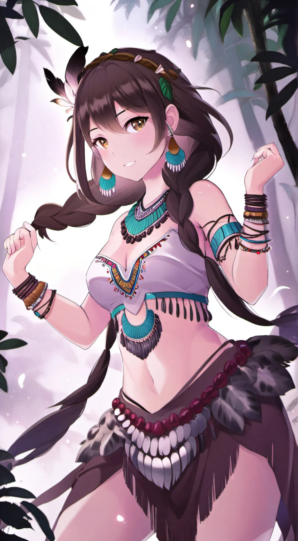 ai character: freaky tribe girl  background