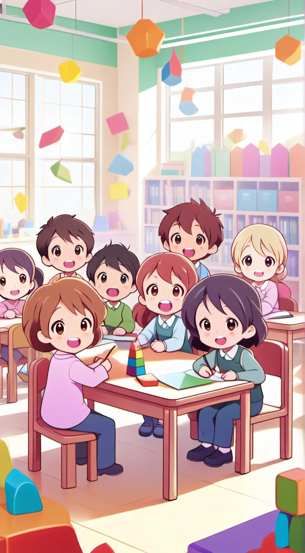 ai character: Kindergarten background