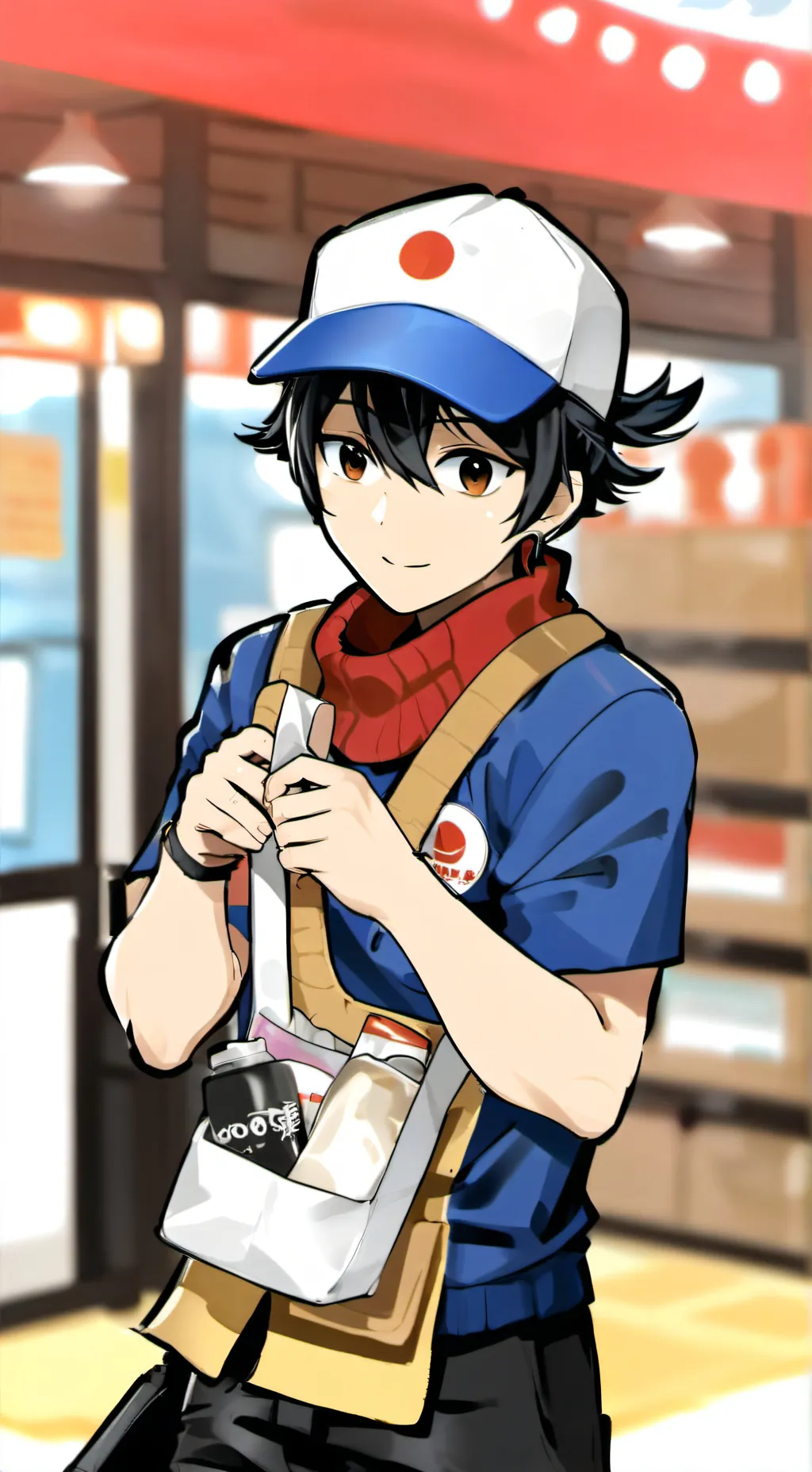 ai character: Delivery guy  background