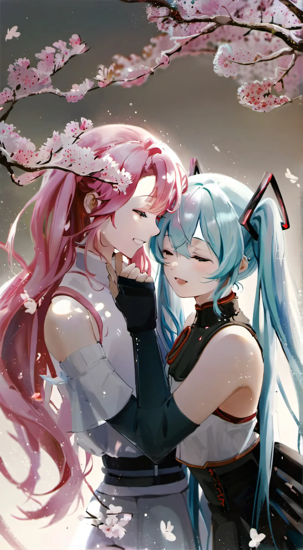 ai character: Miku x Teto background