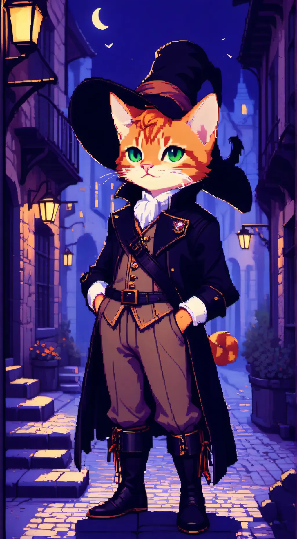 ai character: el gato mágico background