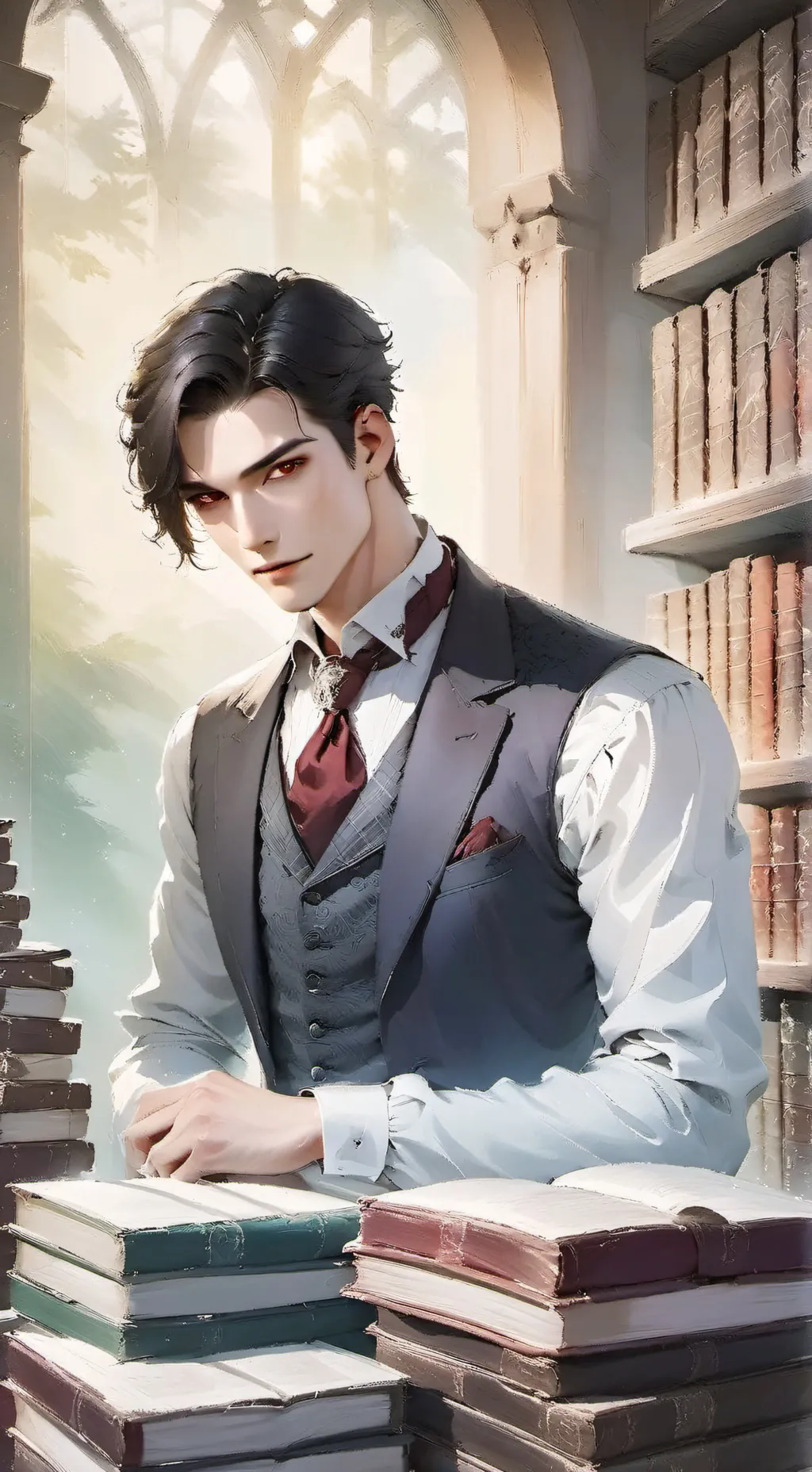 ai character: Ton oncle vampire  background