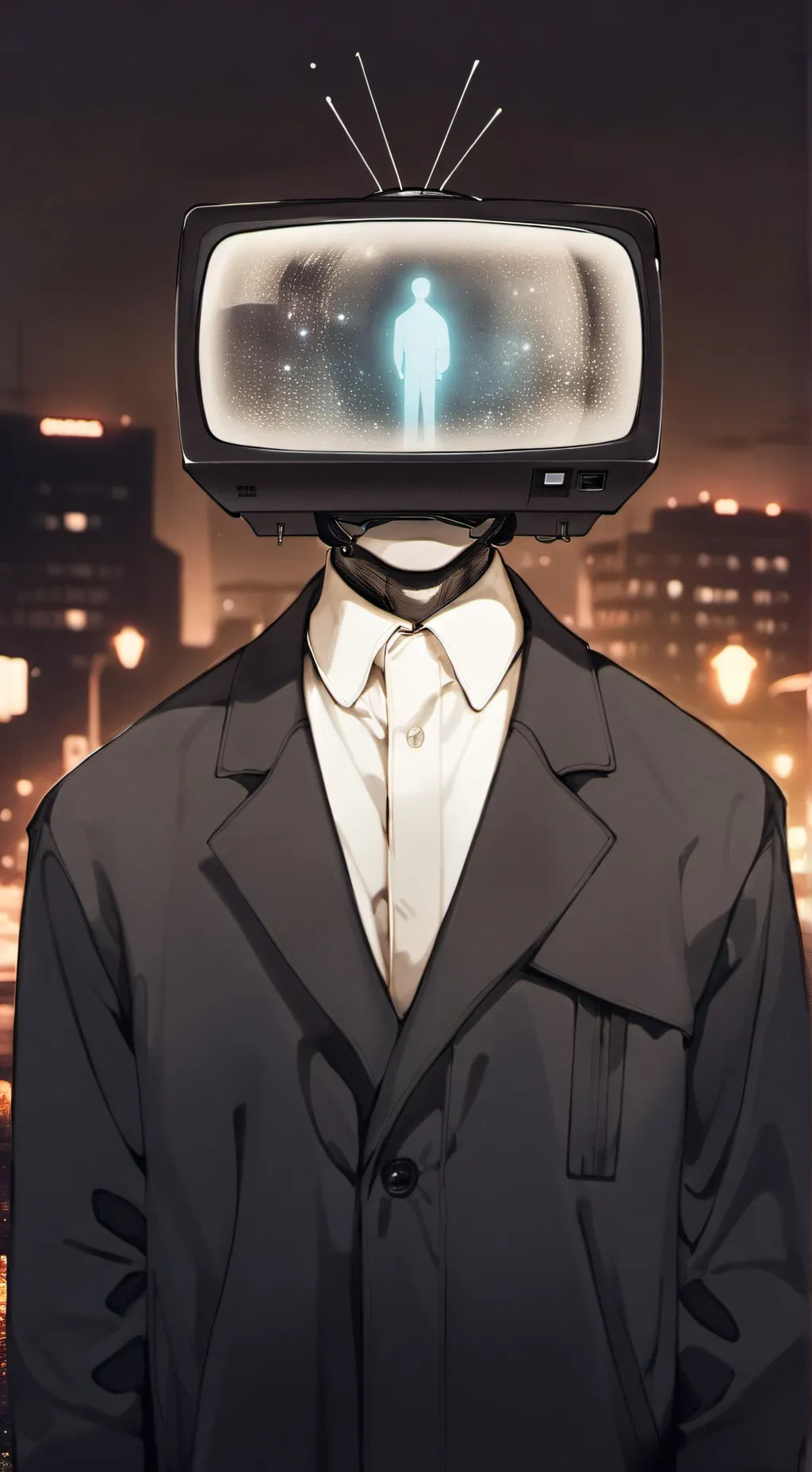 ai character: tv man background