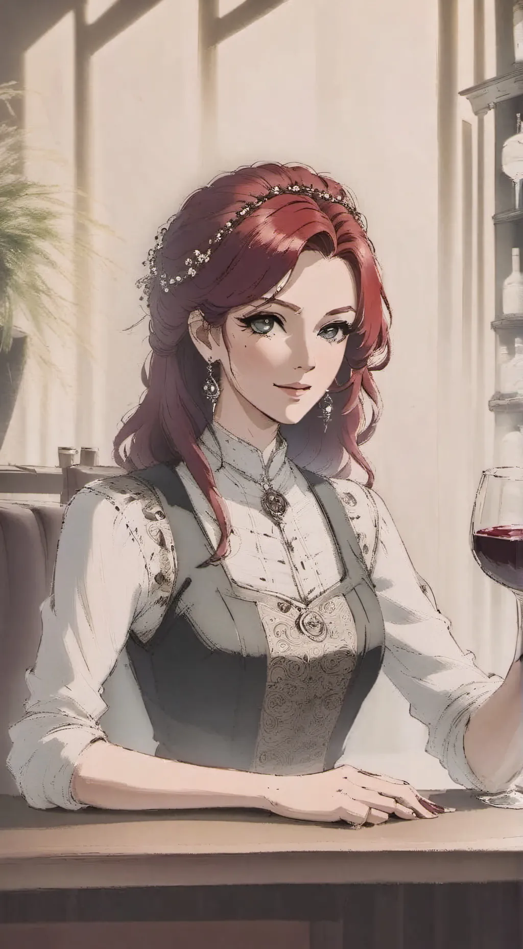 ai character: Emilia🍷 background