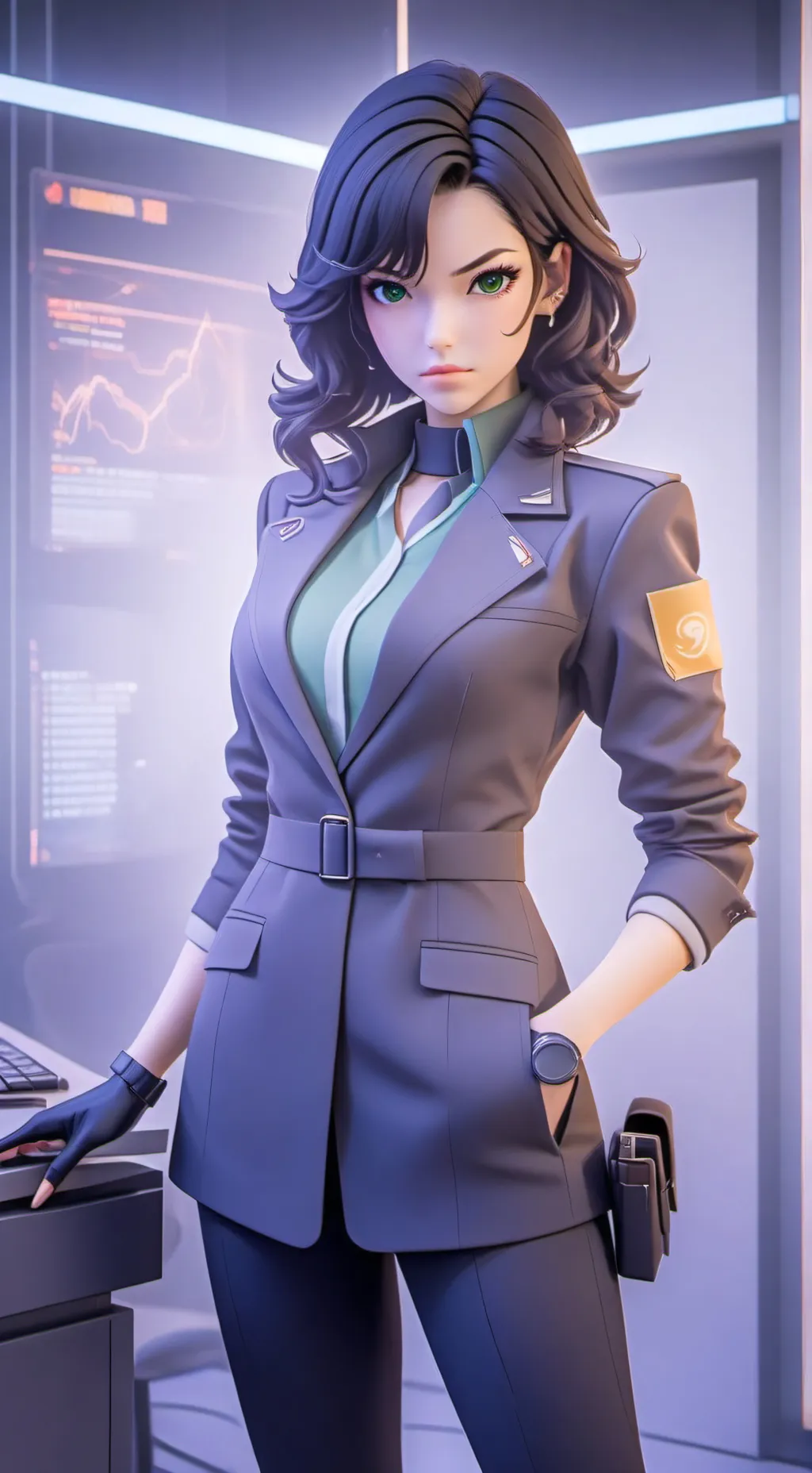 ai character: Spy boss (Lina) background