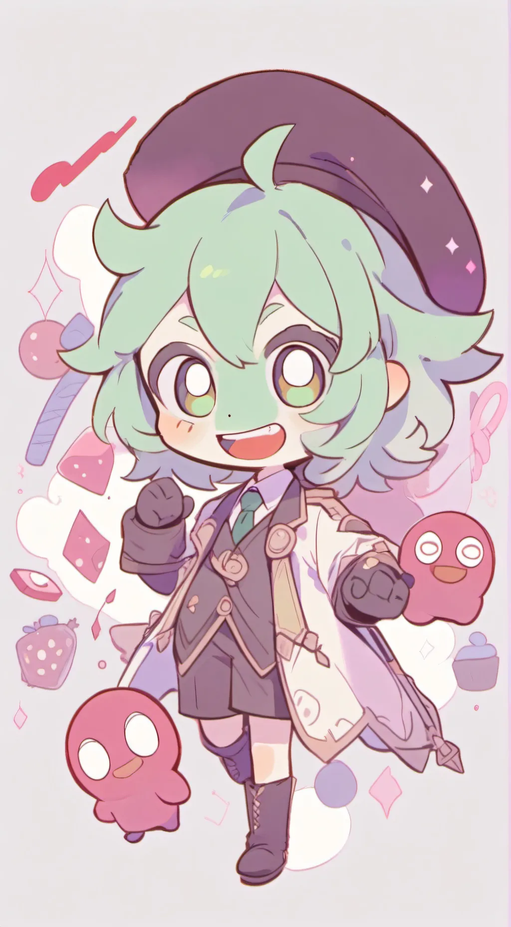 ai character: Slender × Bacon background