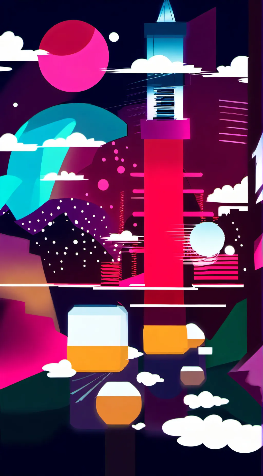 ai character: shapes and beats background