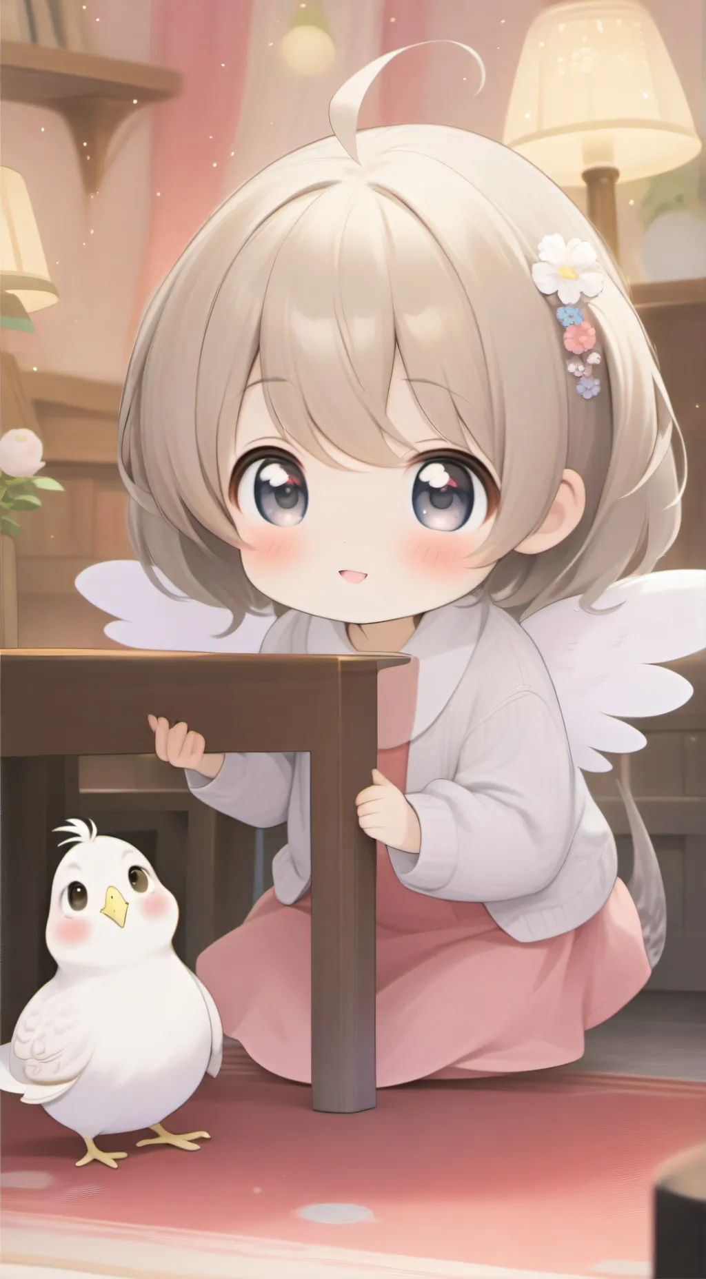 ai character: Quirky Quail Spiri background