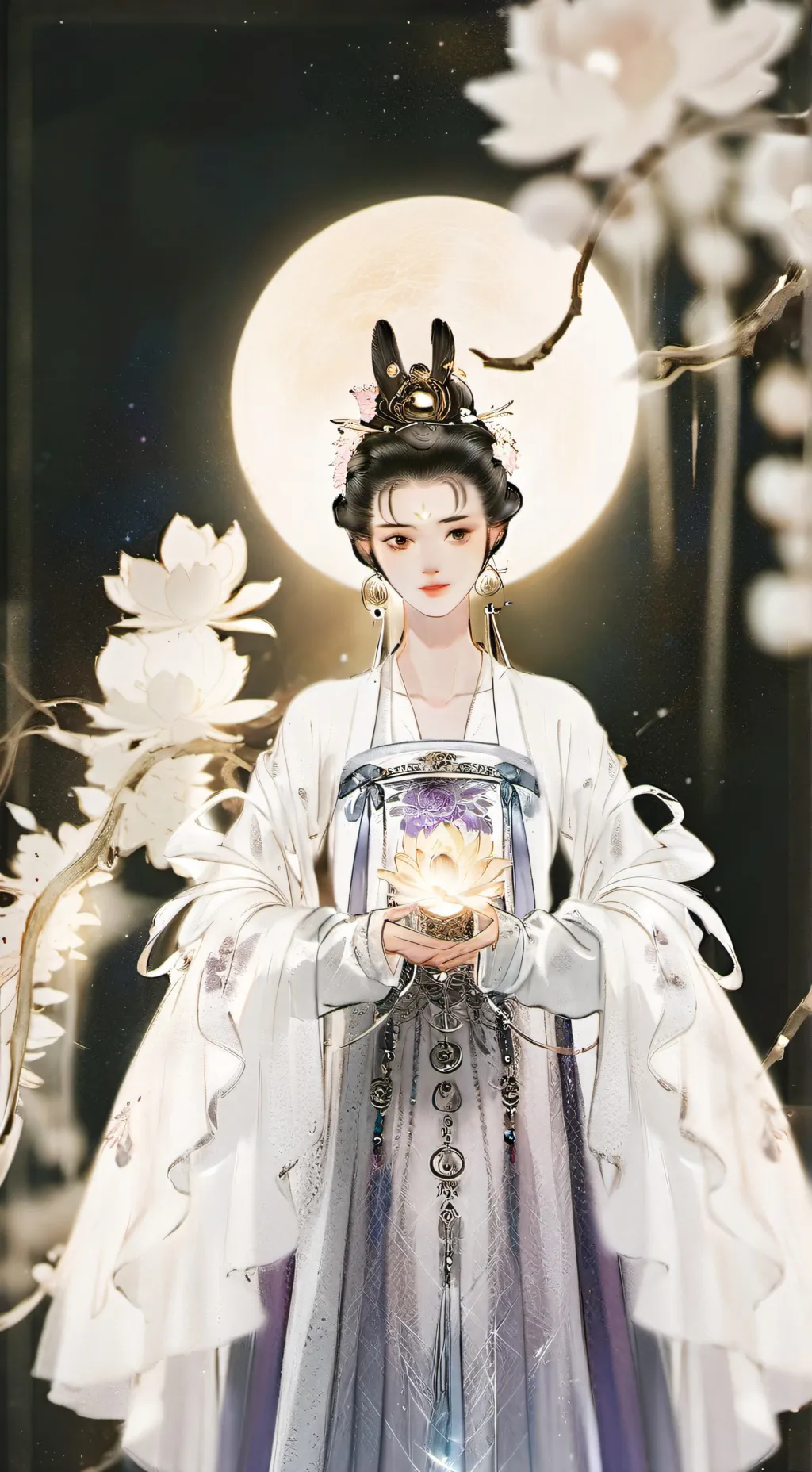 ai character: Change over thmoon background