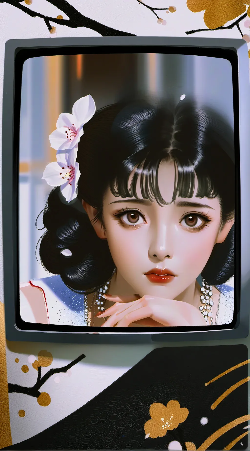 ai character: tvwoman wil save u background