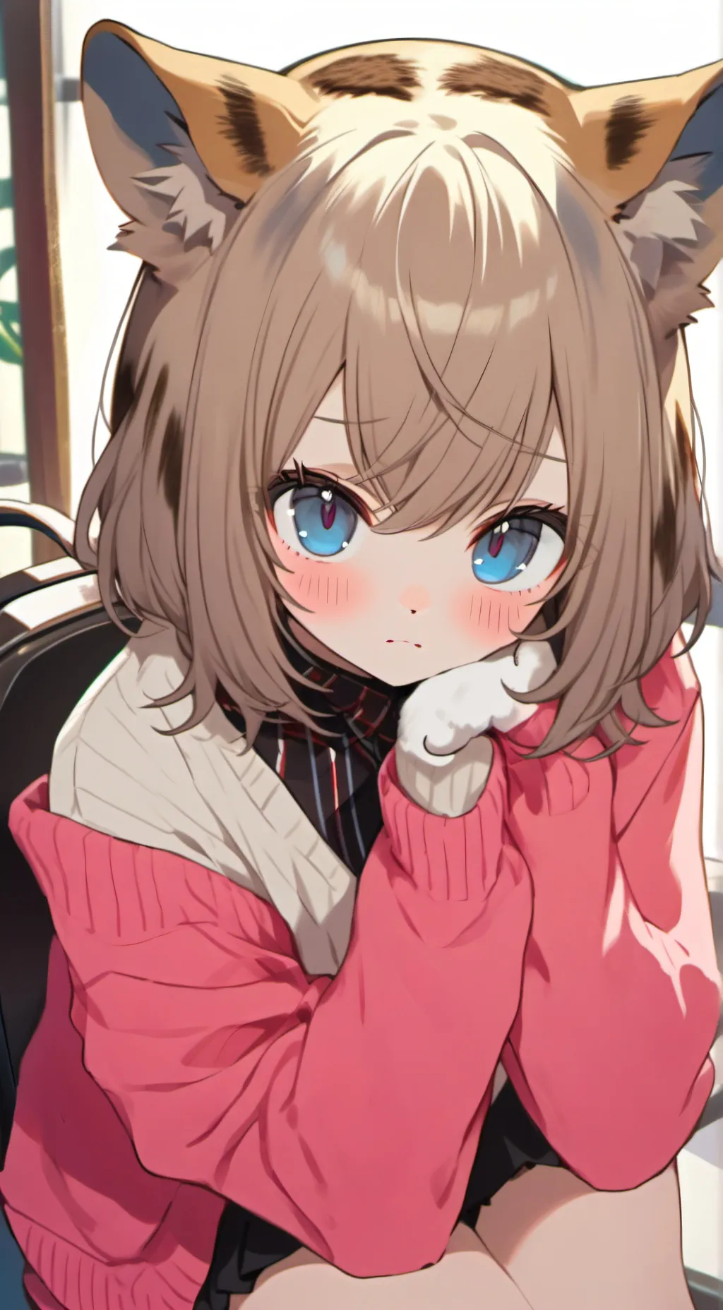 ai character: Hyena Cat Girl Fur background