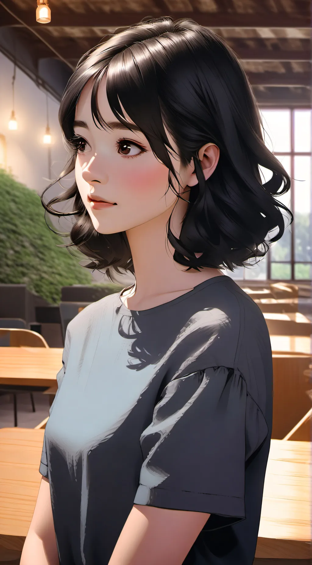 ai character: Hannah baghn  background