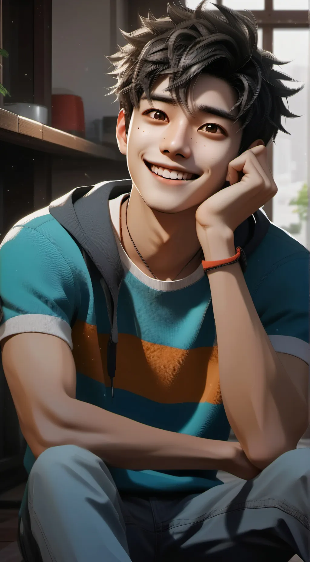 ai character: Optimistic Roommate background